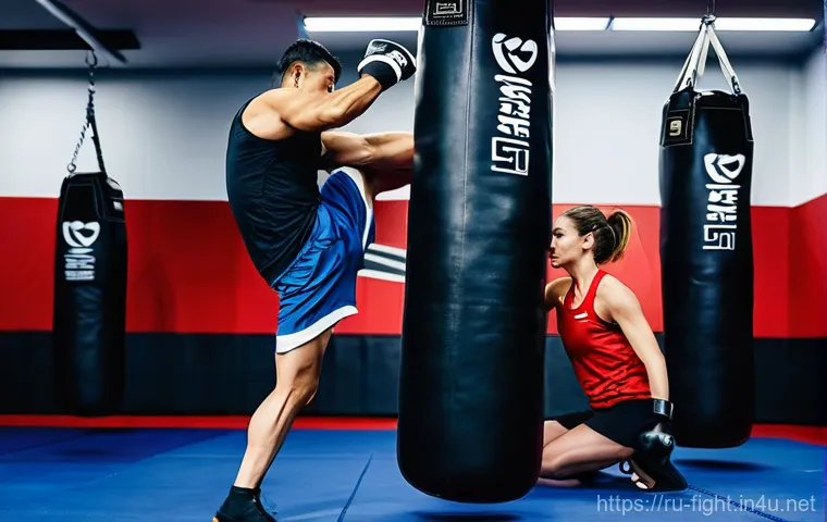 격투기 부상 대처법 - **Prompt:** A female martial artist, early 30s, with long dark hair tied back in a ponytail, is dili... 격투기 부상 대처법 - **Prompt:** A female martial artist, early 30s, with long dark hair tied back in a ponytail, is dili...