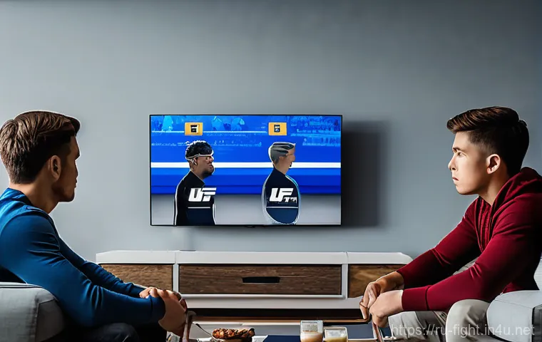 격투기 중계 채널 추천 - **Prompt 1: Intense Home Viewing of a World-Class Bout**
A group of Russian adults and a teenage...