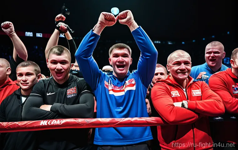 격투기 중계 채널 추천 - **Prompt 1: Intense Home Viewing of a World-Class Bout**
    A group of Russian adults and a teenage...