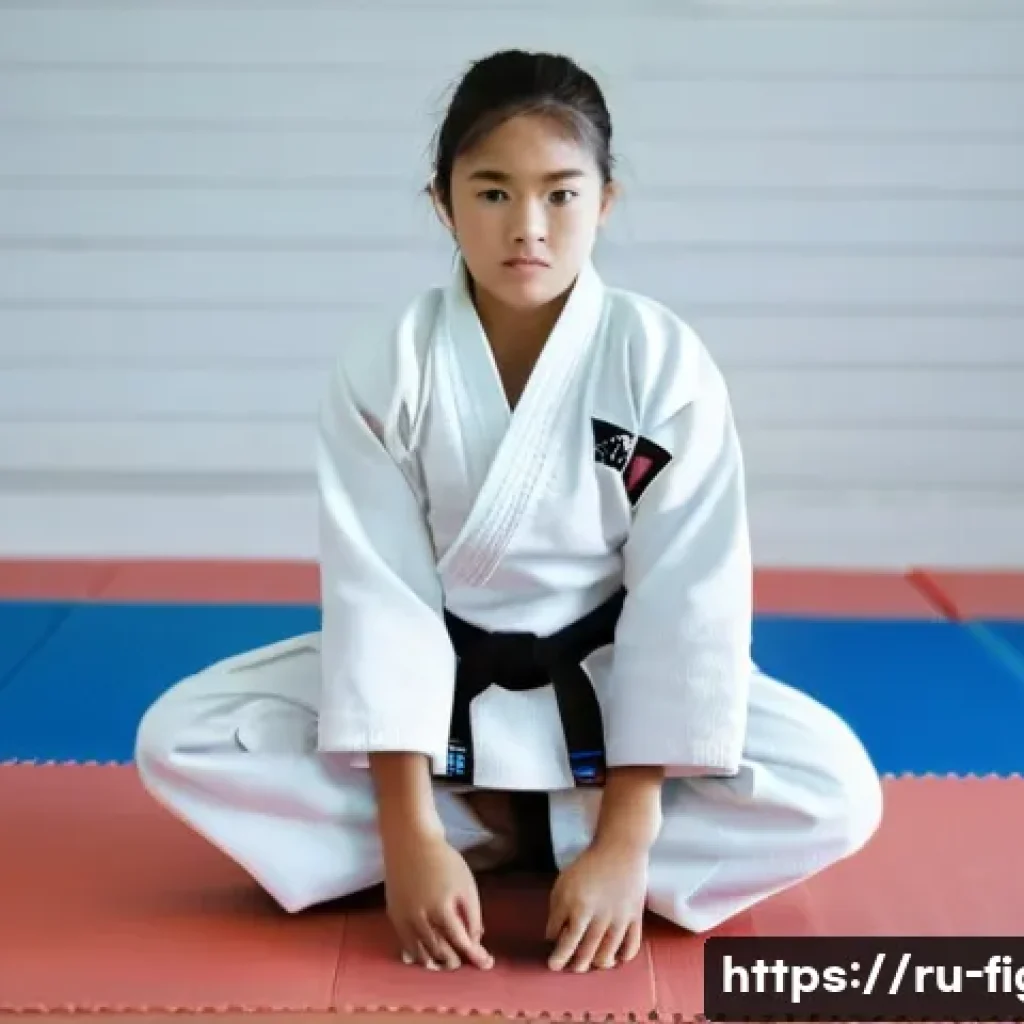 격투기 훈련 로그 기록법 - **Prompt:** "A young female martial artist, around 16 years old, wearing a traditional Judo gi, prac...